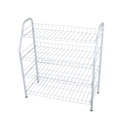 Picture of Metal Shoe Rack 4 Step - whiteStylish Storage Organizer Stand for Door Entrances, Dormitories, DIY Home Projects, Living Room