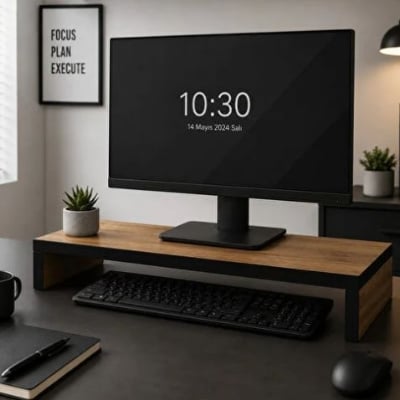 Picture of Furnix Desktop Monitor Riser with Keyboard Storage – Ergonomic Monitor Stand & Desktop Organizer for Home and Office by Furnix