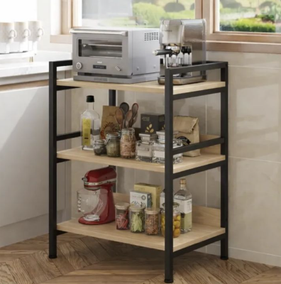 Picture of Furnix Kitchen Storage Cabinet with Organizer Rack – Furnix Multipurpose Kitchen Shelf for Microwave, Cookware & Pantry Storage