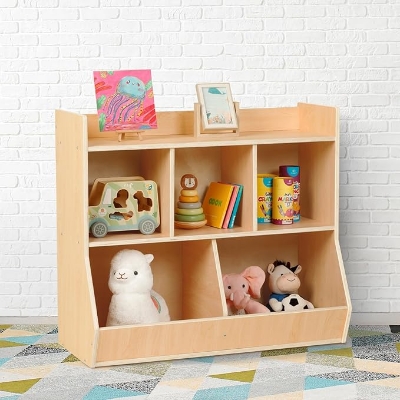 Picture of Furnix Kids Toy Storage Shelf with 5 Cubby Compartments (36×30×12 Inches) – Children's Bookshelf & Organizer for Playroom and Classroom by Furnix