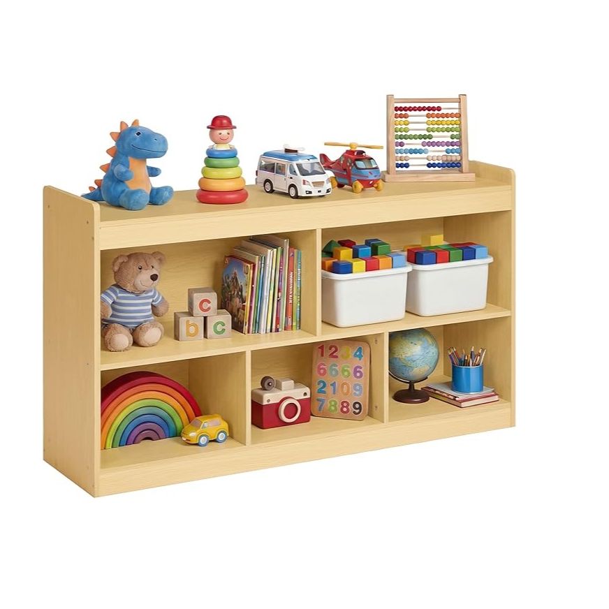 Picture of Furnix Furnix Toy Storage Shelf with 5 Open Compartments – Kids Book & Toy Organizer for Playroom and Bedroom