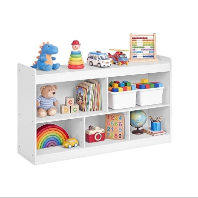 Picture of Furnix Furnix Toy Storage Shelf with 5 Open Compartments – Kids Book & Toy Organizer for Playroom and Bedroom