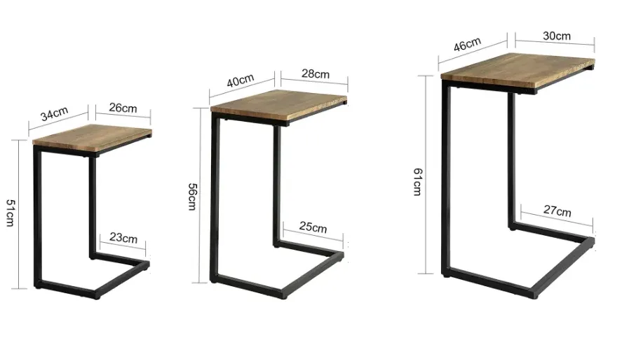 Picture of Furnix Nesting Tables Set of 3 – Modern Coffee Tables & Stacking Side Tables for Living Room, Space Saving Accent Table Set for Home Décor by Furnix