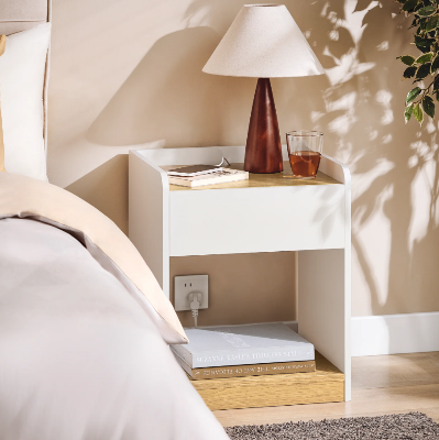 Picture of Furnix Bedside Table Nightstand – Modern Side Table, End Table & Sofa Side Table for Bedroom & Living Room, Space Saving Storage Organizer by Furnix