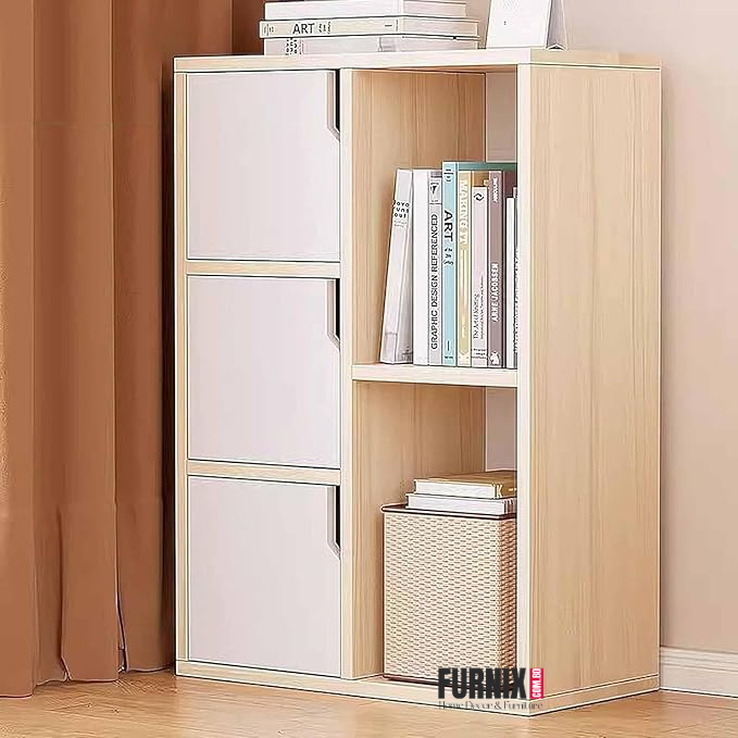 Picture of Furnix Compact Bookshelf Storage Rack Modern Open Shelf Bookcase for Home & Office by Furnix Home Decor & Furniture