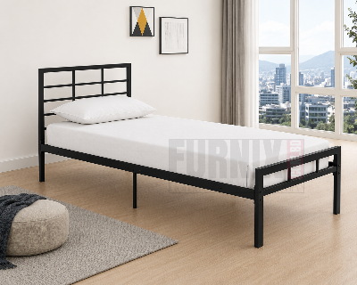 Picture of Furnix Furnix Budget Friendly Metal Divan Bed 36x76 Inch Durable Steel Frame Single Cot for Home Bedroom