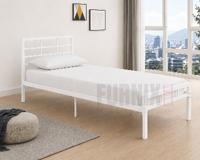 Picture of Furnix Furnix Budget Friendly Metal Divan Bed 36x76 Inch Durable Steel Frame Single Cot for Home Bedroom