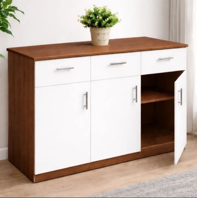 Picture of Furnix Modern 3 Door & 3 Drawer Multipurpose Cabinet – 48×30×16 Inch Storage Organizer for Living Room, Dining Room, Bedroom & Office by Furnix