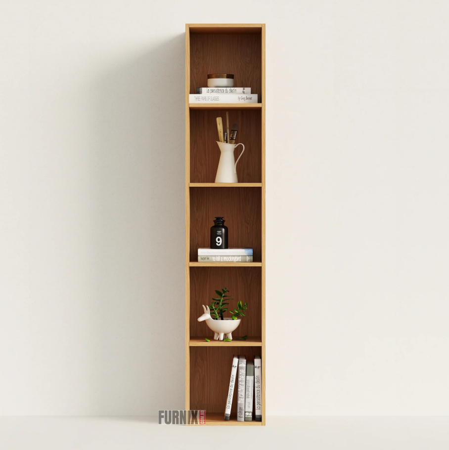 Picture of Furnix Simple 5 by 1 feet Book Shelf Cabinet Rack – Modern Display Shelving Unit for Home, Office & Living Room by Furnix Home Decor & Furniture