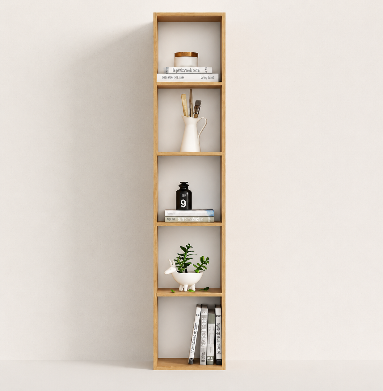 Picture of Furnix Simple 5 by 1 feet Book Shelf Cabinet Rack – Modern Display Shelving Unit for Home, Office & Living Room by Furnix Home Decor & Furniture