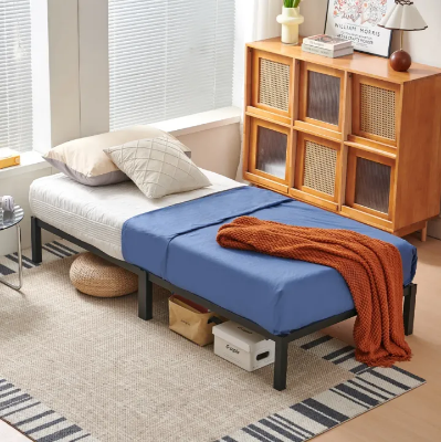 Picture of Furnix Furnix Black Single Bed Frame – Heavy Duty Steel Slats, Easy Setup, Sturdy Platform Bed