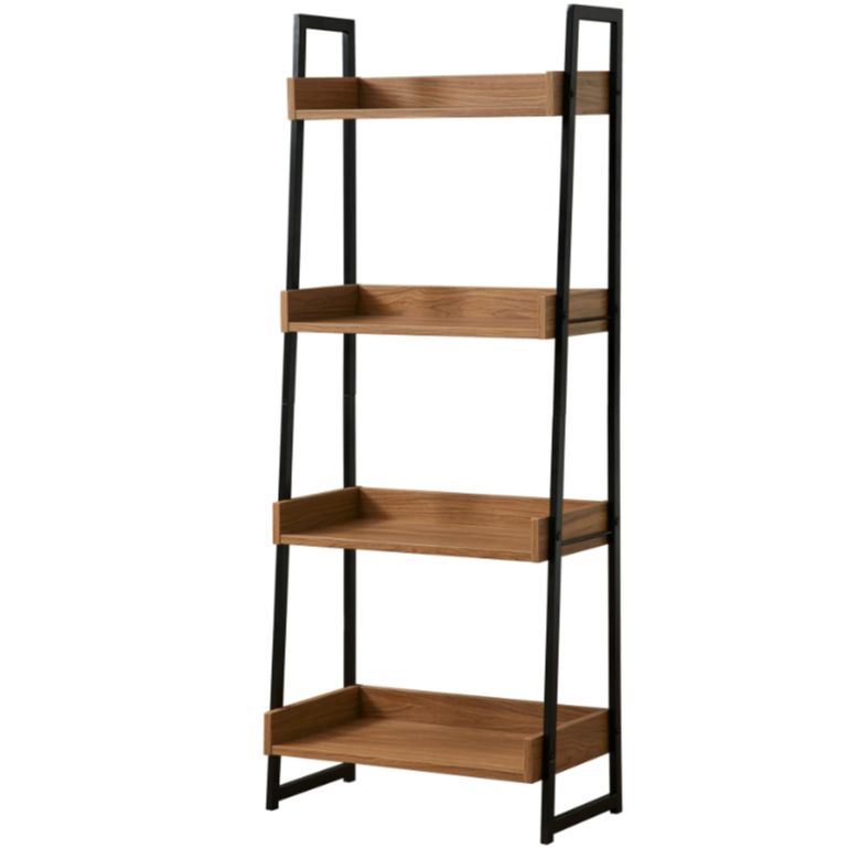 Picture of Furnix Furnix Ladder Bookcase – Wooden & Metal Wall Display Shelf for Living Room, Home Rack, and Bookshelf Organizer
