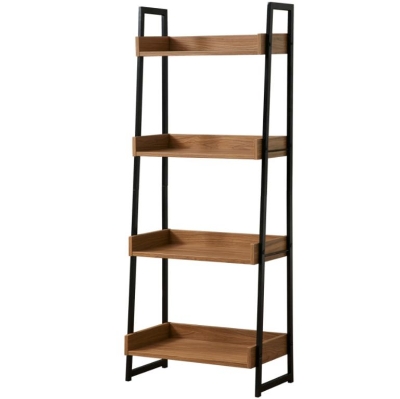 Picture of Furnix Furnix Ladder Bookcase – Wooden & Metal Wall Display Shelf for Living Room, Home Rack, and Bookshelf Organizer