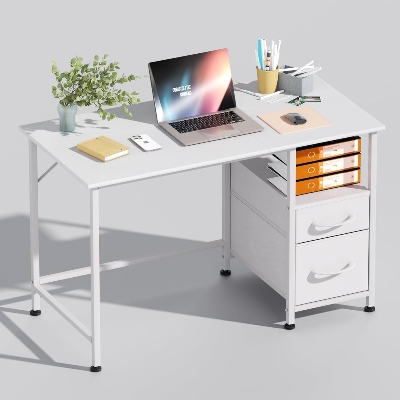 Picture of Furnix Contemporary Wooden Computer Desk with 2 Drawers by Furnix – Modern Office Furniture for Home Office & Living Room