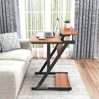 Picture of Furnix Industrial Computer Desk with Monitor Stand – Compact Home Office Desk for Small Spaces by Furnix Home Decor & Furniture