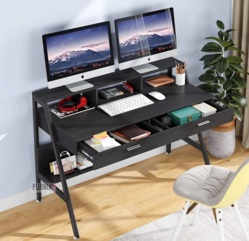 Picture of Furnix Compact Table Computer Desk Laptop Table with Metal Legs & Engineered Wood Surface – Functional Desk for Office or Bedroom by FurnixBD