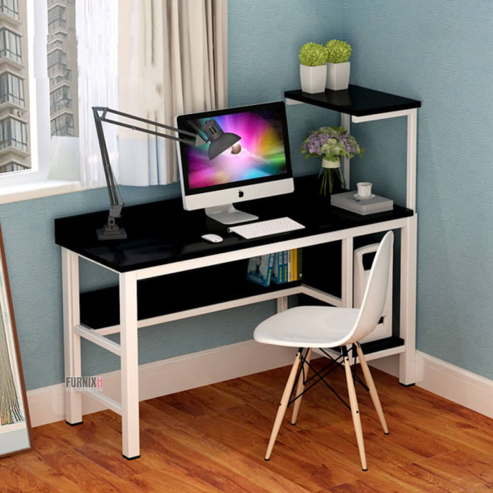 Picture of Furnix Corner Computer Desktop Table with Metal Frame & Engineered Wood Top – Space-Efficient Desk for Home Office by Furnix