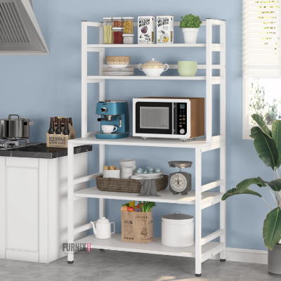 Picture of Furnix Furnix 5-Layer Open Shelf Storage Rack with 60/30 Inches Dimensions, Featuring a Sturdy Metal Base - Ideal for Multipurpose Use in Office, Home, Kitchen