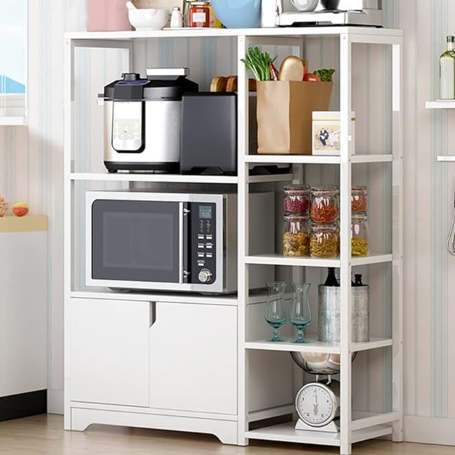 Picture of Furnix Furnix 5-Tier Microwave Oven Stand with Storage Cabinet, Kitchen Shelf, and Multi-Functional Rack for Spices, Utensils, Vegetables, and Fruits