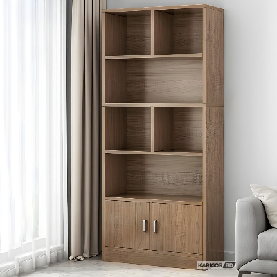 Picture of Furnix Bibliophile Book Shelf Shelving Stand Display Shelve Engineered Wood Bookshelf Showpiece Rack with Storage Cabinet by Furnix