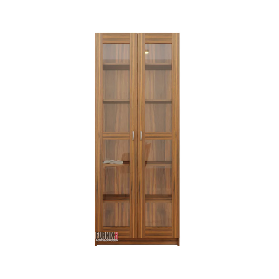 Picture of Furnix Furnix Glass Door Self-Standing Bookshelf – Modern Display Shelving Unit