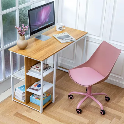 Picture of Furnix Metal Frame Multipurpose Work Desk with Zigzag Shelving – Reading & Writing Table for Home and Office by Furnix