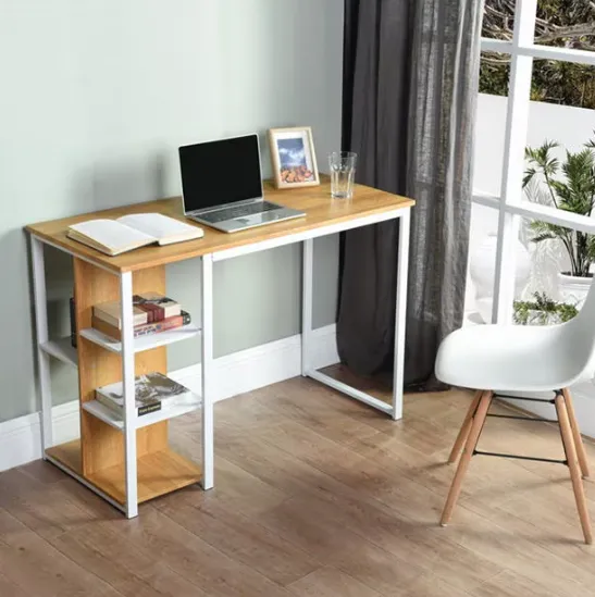 Picture of Furnix Metal Frame Multipurpose Work Desk with Zigzag Shelving – Reading & Writing Table for Home and Office by Furnix