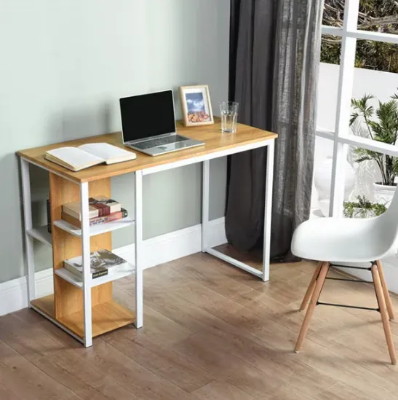 Picture of Furnix Metal Frame Multipurpose Work Desk with Zigzag Shelving – Reading & Writing Table for Home and Office by Furnix