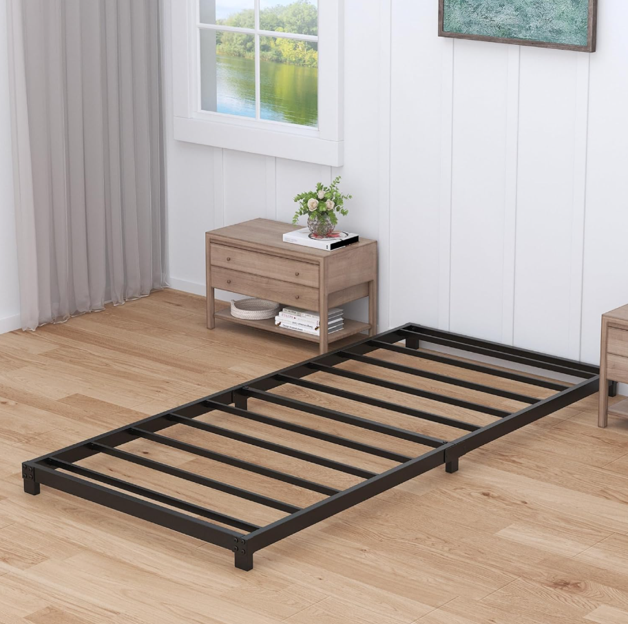 Picture of Furnix Low Profile Twin Bed Frame – Sturdy Metal Platform Bed for Bedroom & Guest Room by Furnix Home Decor & Furniture