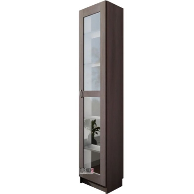 Picture of Furnix Furnix Glass Door Bookrack / Bookshelf – Stylish Wooden Storage with Glass Door Display