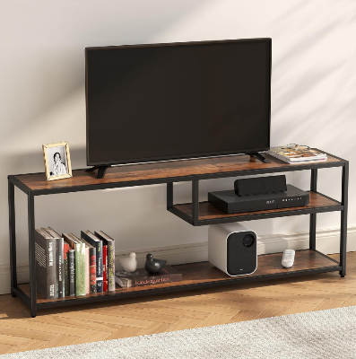 Picture of Furnix Modern TV Stand Cabinet with Storage Shelves – Stylish TV Trolley Console Table with Metal Frame for Living Room & Bedroom by Furnix