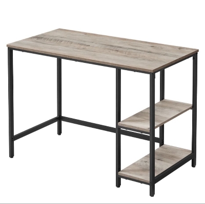 Picture of Furnix Metal Frame Rectangular Computer Desk with 2 Built-in Storage Shelves – Sturdy Engineered Wood Top for Home Office, Study & Workstation by Furnix