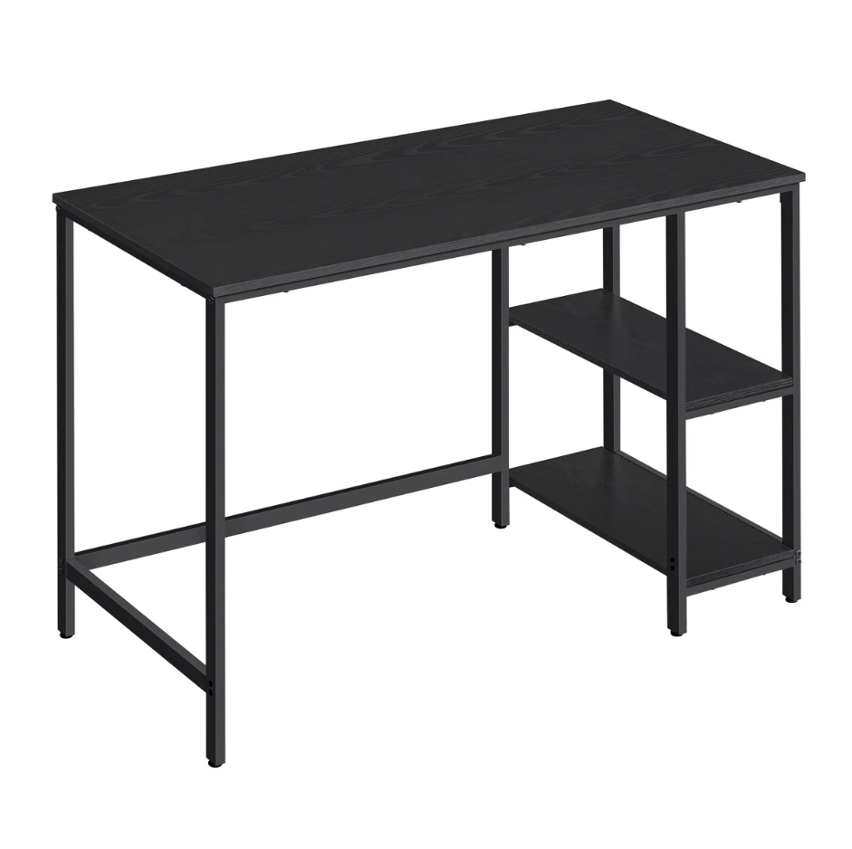 Picture of Furnix Metal Frame Rectangular Computer Desk with 2 Built-in Storage Shelves – Sturdy Engineered Wood Top for Home Office, Study & Workstation by Furnix