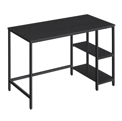 Picture of Furnix Metal Frame Rectangular Computer Desk with 2 Built-in Storage Shelves – Sturdy Engineered Wood Top for Home Office, Study & Workstation by Furnix