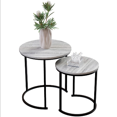 Picture of Furnix Set of 2 Modern Nesting Coffee & Side Tables – Stylish Space-Saving Design, Available in 4 Colors by Furnix Home Decor & Furniture
