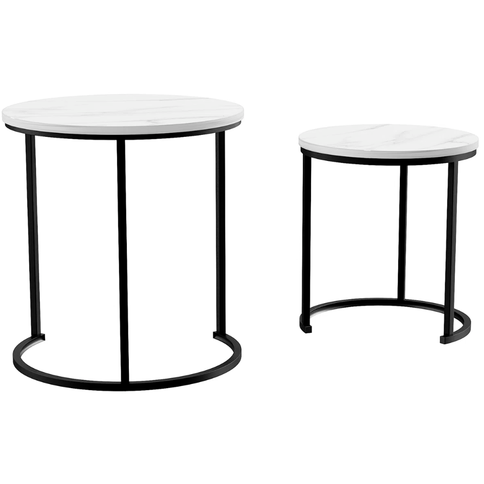 Picture of Furnix Set of 2 Modern Nesting Coffee & Side Tables – Stylish Space-Saving Design, Available in 4 Colors by Furnix Home Decor & Furniture
