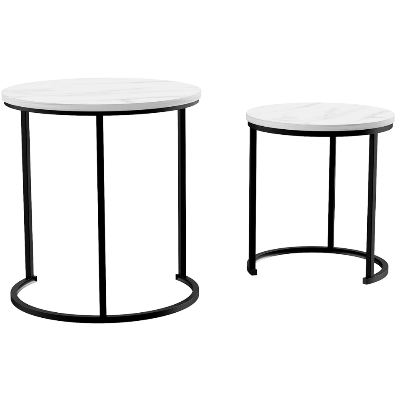 Picture of Furnix Set of 2 Modern Nesting Coffee & Side Tables – Stylish Space-Saving Design, Available in 4 Colors by Furnix Home Decor & Furniture