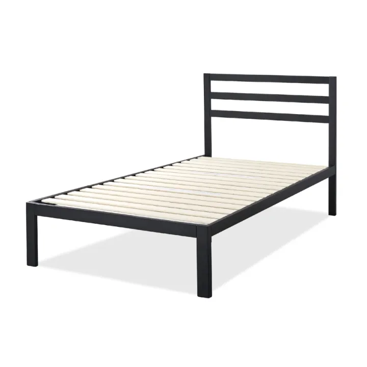 Picture of Furnix Minimalist Metal Bed with Slatted Headboard – Durable Platform Bed Frame for Modern Bedrooms By Furnix.com.bd