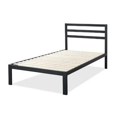 Picture of Furnix Minimalist Metal Bed with Slatted Headboard – Durable Platform Bed Frame for Modern Bedrooms By Furnix.com.bd