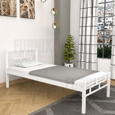 Picture of Furnix Metal Divan Bed 30x76 Inch Space Saving Single Bed Frame Strong Steel Construction for Home Bedroom By Furnix.com.bd