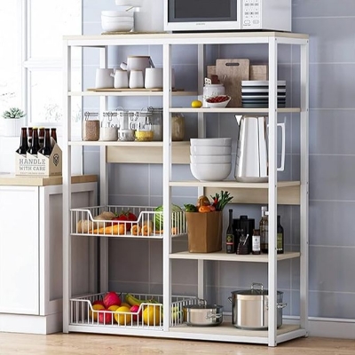 Picture of Furnix 5-Tier Furnix Kitchen Organizer Rack – Multi-Functional Baker’s Rack with 2 Wire Baskets & Open Shelves