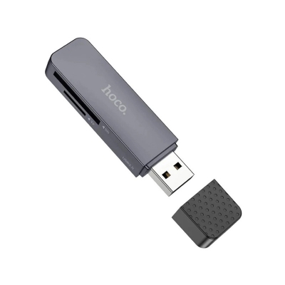 Picture of Original Hoco HB45 Spirit 2-in-1 USB & Type-C 2.0 Card Reader Black