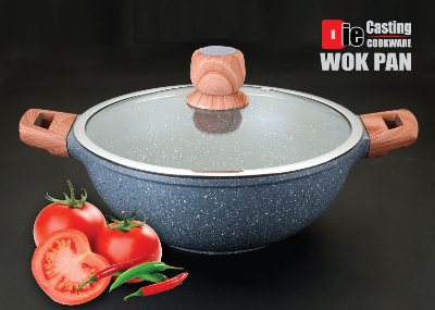 Picture of SKB Die-Cast Wok Pan with Lid 24CM – DC10