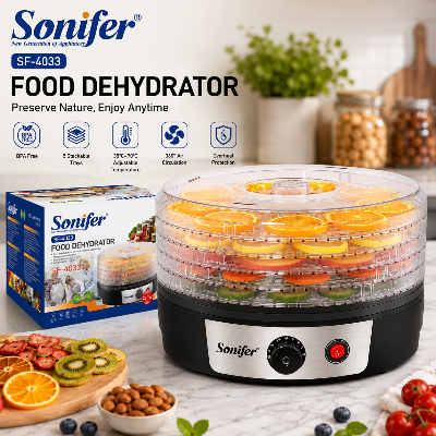 Picture of Sonifer SF-4033 for home use heating plastic 5 layers electric fruit dryer mini food dehydrator - Black