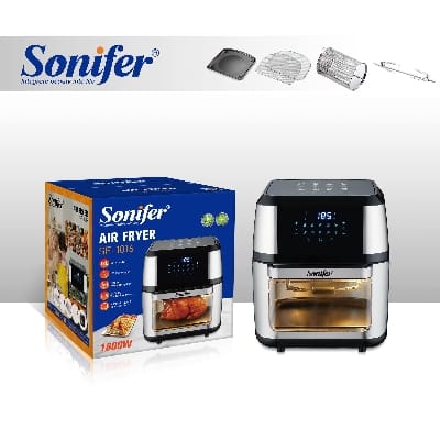 Picture of Sonifer SF-1016 new 2022 kitchen 1800W large capacity multifunctional automatic electric digital touch screen 12l air fryer - Black