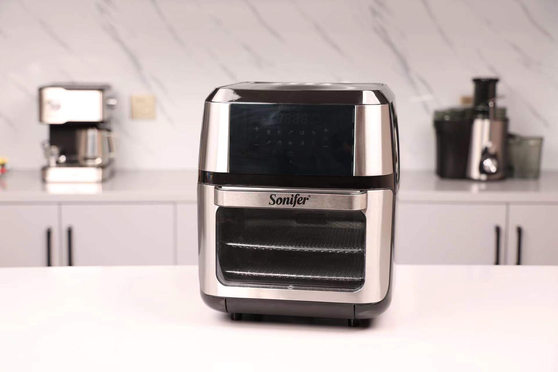 Picture of Sonifer SF-1016 new 2022 kitchen 1800W large capacity multifunctional automatic electric digital touch screen 12l air fryer - Black
