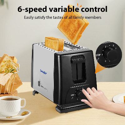Picture of Sonifer SF-6007 kitchen best price smart pop-up vertical electric 2 slice stainless steel mini toaster bread - Silver