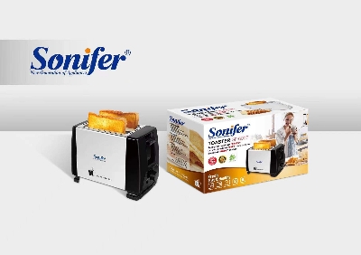 Picture of Sonifer SF-6007 kitchen best price smart pop-up vertical electric 2 slice stainless steel mini toaster bread - Silver