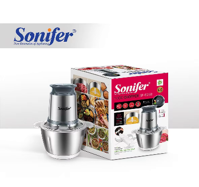 Picture of Sonifer SF-8058 kitchen 300w copper motor 1.8 liter stainless steel bowl small electric meat grinder chopper - Silver