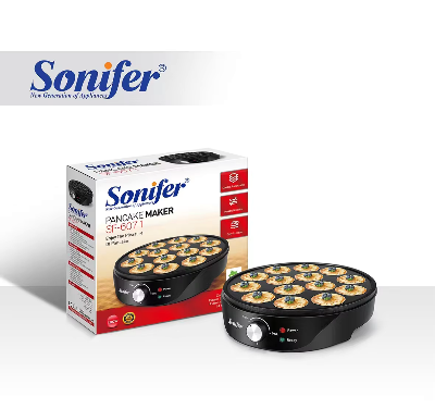 Picture of Sonifer SF-6071 hot sale professional kitchen 220v non stick hot plate round automatic electric mini pancake maker - 